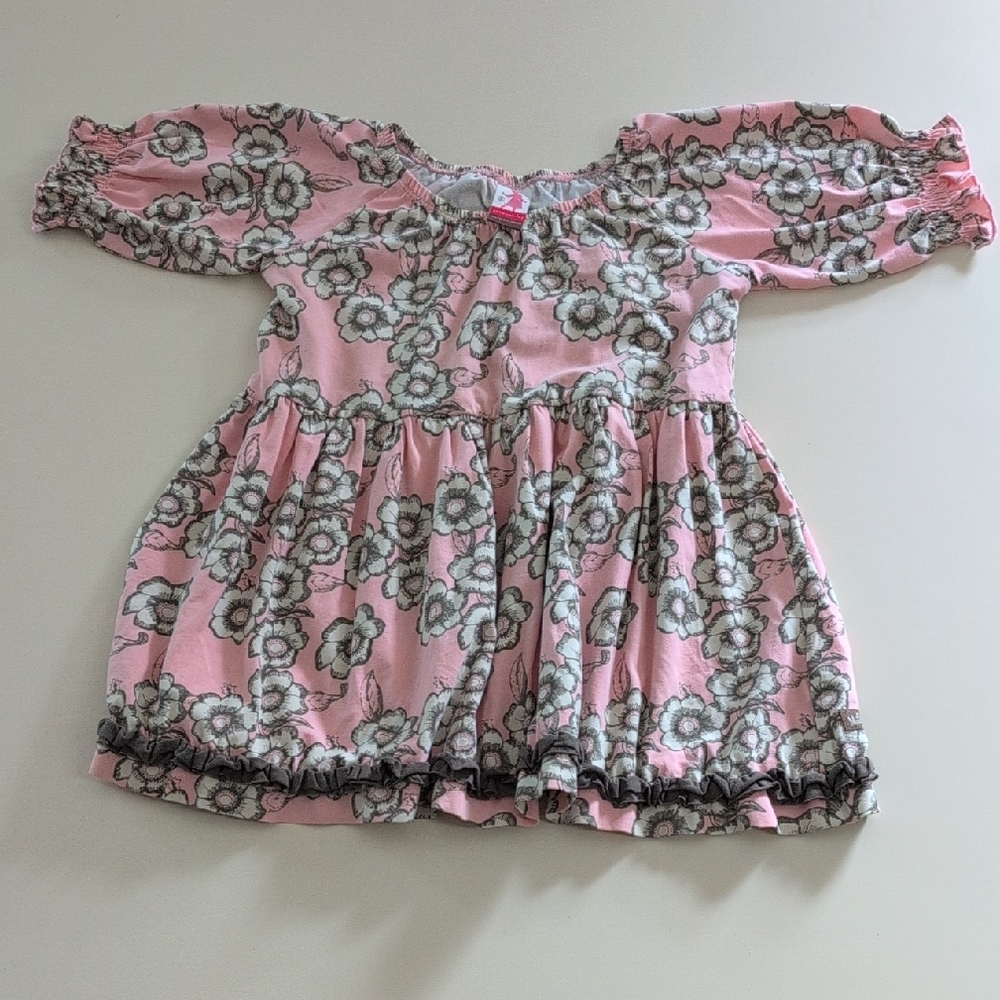 Pink Floral Off-Shoulder Girls' Top